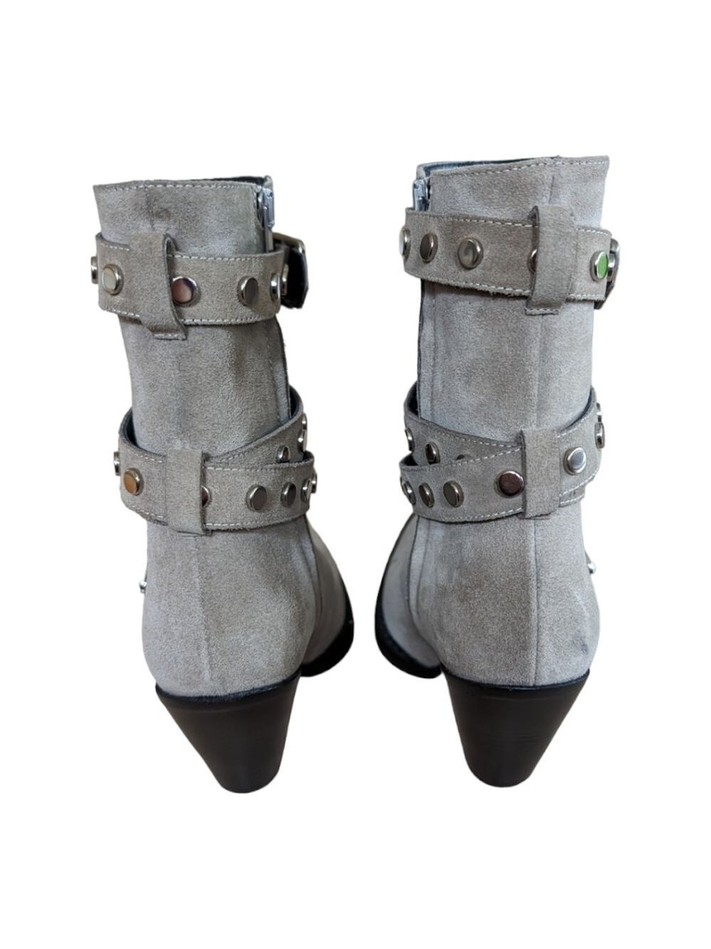 Iro Bonobal Wrap Around Strap Boots in Gray Suede Size EU 37 US 6.5 Like new - Picture 3 of 9